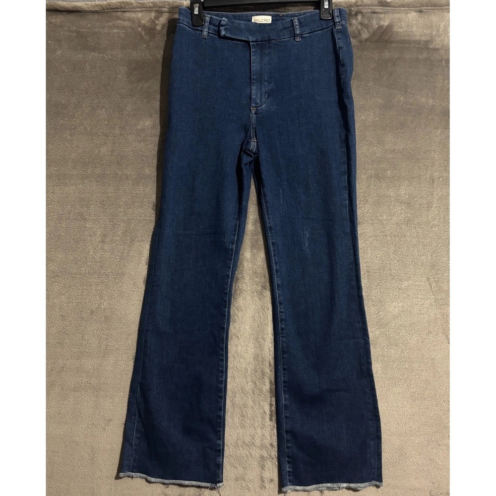 Pilcro Bootcut Leg Jeans Womens 28 Blue Denim Cotton Stretch Dark Wash High Rise